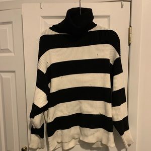 Zara oversized distressed  turtleneck sweater